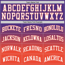 Load image into Gallery viewer, Custom Purple White-Orange Authentic Fade Fashion Basketball Jersey