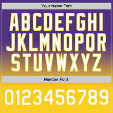 Load image into Gallery viewer, Custom Purple White-Gold Authentic Fade Fashion Basketball Jersey