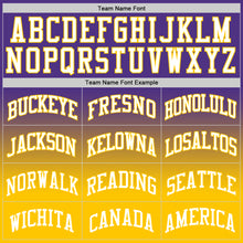 Load image into Gallery viewer, Custom Purple White-Gold Authentic Fade Fashion Basketball Jersey