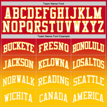 Load image into Gallery viewer, Custom Red White-Gold Authentic Fade Fashion Basketball Jersey