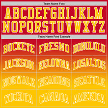 Load image into Gallery viewer, Custom Red Gold-White Authentic Fade Fashion Basketball Jersey