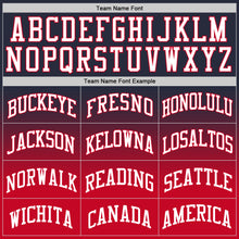 Load image into Gallery viewer, Custom Navy White-Red Authentic Fade Fashion Basketball Jersey