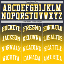 Load image into Gallery viewer, Custom Navy White-Gold Authentic Fade Fashion Basketball Jersey