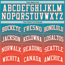 Load image into Gallery viewer, Custom Teal White-Orange Authentic Fade Fashion Basketball Jersey