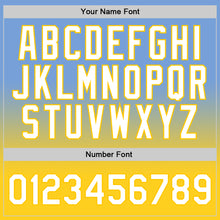 Load image into Gallery viewer, Custom Light Blue White-Gold Authentic Fade Fashion Basketball Jersey