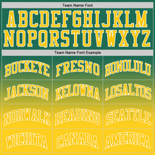 Load image into Gallery viewer, Custom Kelly Green Gold-White Authentic Fade Fashion Basketball Jersey