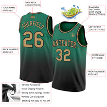 Load image into Gallery viewer, Custom Kelly Green Old Gold-Black Authentic Fade Fashion Basketball Jersey