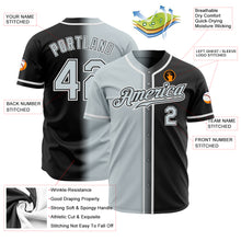 Load image into Gallery viewer, Custom Black Silver-White Authentic Gradient Fashion Baseball Jersey