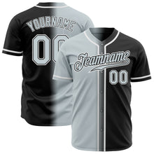 Load image into Gallery viewer, Custom Black Silver-White Authentic Gradient Fashion Baseball Jersey