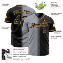 Load image into Gallery viewer, Custom Gray Black-Old Gold Authentic Gradient Fashion Baseball Jersey