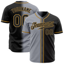Load image into Gallery viewer, Custom Gray Black-Old Gold Authentic Gradient Fashion Baseball Jersey