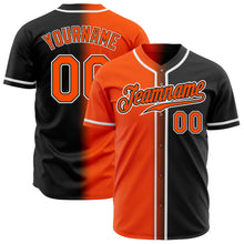 Load image into Gallery viewer, Custom Black Orange-White Authentic Gradient Fashion Baseball Jersey