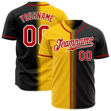 Load image into Gallery viewer, Custom Black Red Yellow-White Authentic Gradient Fashion Baseball Jersey