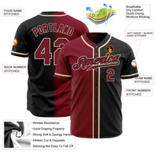 Load image into Gallery viewer, Custom Black Crimson-Cream Authentic Gradient Fashion Baseball Jersey