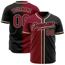 Load image into Gallery viewer, Custom Black Crimson-Cream Authentic Gradient Fashion Baseball Jersey