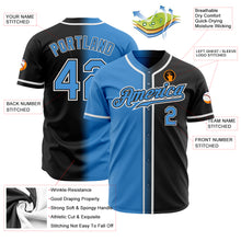 Load image into Gallery viewer, Custom Black Powder Blue-White Authentic Gradient Fashion Baseball Jersey