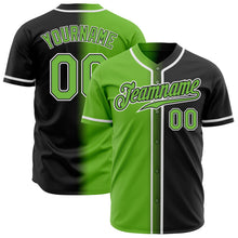 Load image into Gallery viewer, Custom Black Neon Green-White Authentic Gradient Fashion Baseball Jersey
