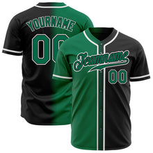 Load image into Gallery viewer, Custom Black Kelly Green-White Authentic Gradient Fashion Baseball Jersey