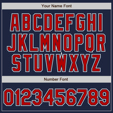 Load image into Gallery viewer, Custom Navy Red-White Authentic Gradient Fashion Baseball Jersey