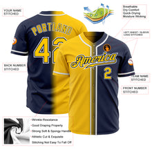 Load image into Gallery viewer, Custom Navy Yellow-White Authentic Gradient Fashion Baseball Jersey