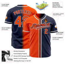 Load image into Gallery viewer, Custom Navy Orange-White Authentic Gradient Fashion Baseball Jersey
