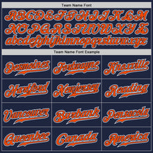 Load image into Gallery viewer, Custom Navy Orange-White Authentic Gradient Fashion Baseball Jersey