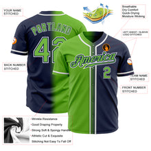 Load image into Gallery viewer, Custom Navy Neon Green-White Authentic Gradient Fashion Baseball Jersey