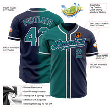Load image into Gallery viewer, Custom Navy Teal-White Authentic Gradient Fashion Baseball Jersey