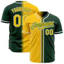 Load image into Gallery viewer, Custom Green Yellow-White Authentic Gradient Fashion Baseball Jersey