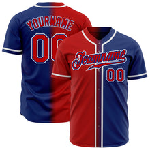 Load image into Gallery viewer, Custom Royal Red-White Authentic Gradient Fashion Baseball Jersey