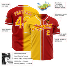 Load image into Gallery viewer, Custom Red Yellow-White Authentic Gradient Fashion Baseball Jersey