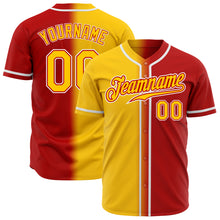 Load image into Gallery viewer, Custom Red Yellow-White Authentic Gradient Fashion Baseball Jersey