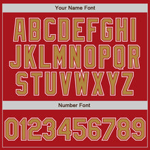 Load image into Gallery viewer, Custom Red Old Gold-White Authentic Gradient Fashion Baseball Jersey