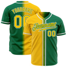 Load image into Gallery viewer, Custom Kelly Green Yellow-White Authentic Gradient Fashion Baseball Jersey