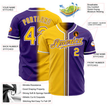 Load image into Gallery viewer, Custom Purple Yellow-White Authentic Gradient Fashion Baseball Jersey