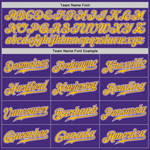 Load image into Gallery viewer, Custom Purple Yellow-White Authentic Gradient Fashion Baseball Jersey