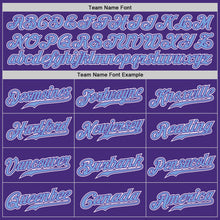 Load image into Gallery viewer, Custom Purple Light Blue-White Authentic Gradient Fashion Baseball Jersey