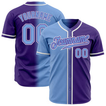 Load image into Gallery viewer, Custom Purple Light Blue-White Authentic Gradient Fashion Baseball Jersey