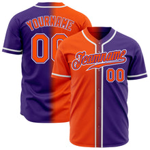 Load image into Gallery viewer, Custom Purple Orange-White Authentic Gradient Fashion Baseball Jersey