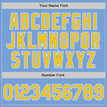 Load image into Gallery viewer, Custom Light Blue Yellow-White Authentic Gradient Fashion Baseball Jersey