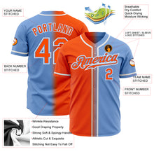 Load image into Gallery viewer, Custom Light Blue Orange-White Authentic Gradient Fashion Baseball Jersey
