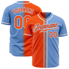 Load image into Gallery viewer, Custom Light Blue Orange-White Authentic Gradient Fashion Baseball Jersey