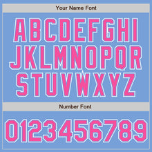 Load image into Gallery viewer, Custom Light Blue Pink-White Authentic Gradient Fashion Baseball Jersey