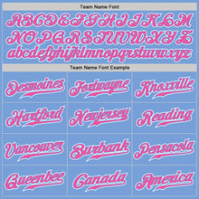 Load image into Gallery viewer, Custom Light Blue Pink-White Authentic Gradient Fashion Baseball Jersey
