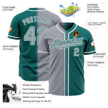 Load image into Gallery viewer, Custom Teal Gray-White Authentic Gradient Fashion Baseball Jersey