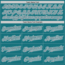 Load image into Gallery viewer, Custom Teal Gray-White Authentic Gradient Fashion Baseball Jersey