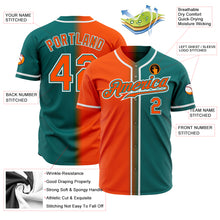 Load image into Gallery viewer, Custom Teal Orange-White Authentic Gradient Fashion Baseball Jersey