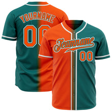 Load image into Gallery viewer, Custom Teal Orange-White Authentic Gradient Fashion Baseball Jersey