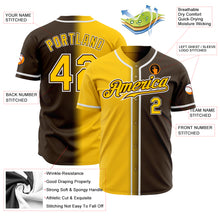 Load image into Gallery viewer, Custom Brown Yellow-White Authentic Gradient Fashion Baseball Jersey