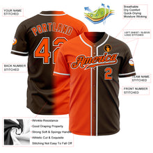 Load image into Gallery viewer, Custom Brown Orange-White Authentic Gradient Fashion Baseball Jersey